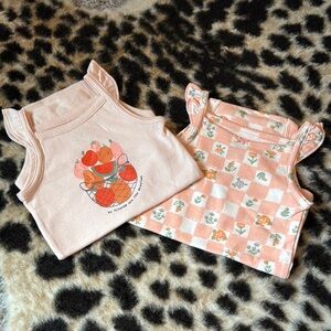 Carter's Peach and White Tank Tops